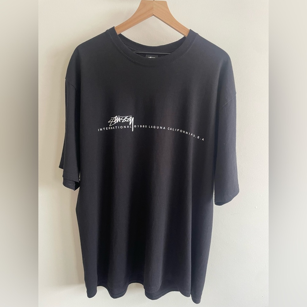 Stussy Men’s Black T Shirt Laguna Logo Size XL